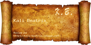 Kali Beatrix névjegykártya
